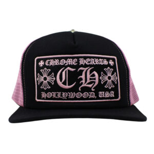 Chrome Hearts CH Hollywood Trucker Hat – Black/Pink