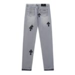 Chrome Hearts Hand-Painted Cross Leather Jeans